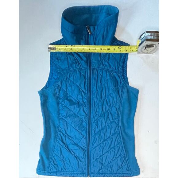 Columbia Women’s Sz Small Teal Blue Quilted Fleece Vest Outdoor Gorpcore Hiking - Picture 3 of 9